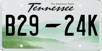 TN license plate B2924K