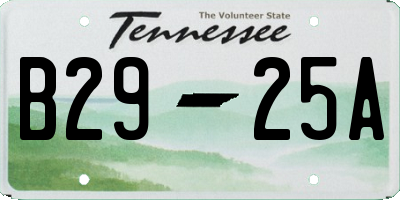 TN license plate B2925A