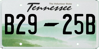 TN license plate B2925B