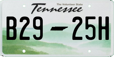 TN license plate B2925H