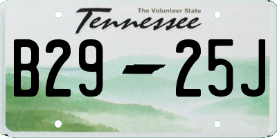 TN license plate B2925J