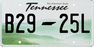 TN license plate B2925L