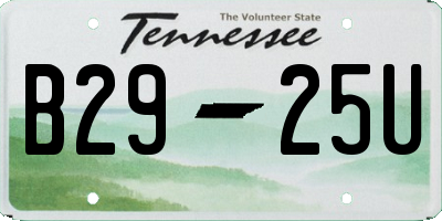 TN license plate B2925U