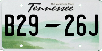TN license plate B2926J