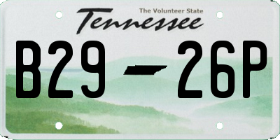 TN license plate B2926P
