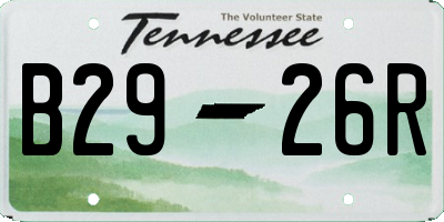 TN license plate B2926R