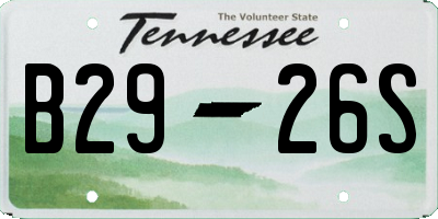 TN license plate B2926S