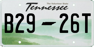 TN license plate B2926T