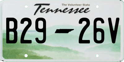 TN license plate B2926V