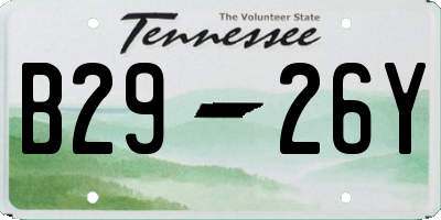 TN license plate B2926Y