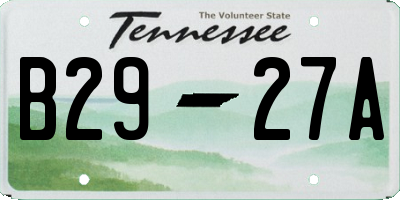 TN license plate B2927A