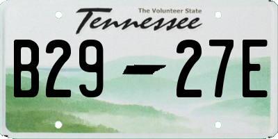 TN license plate B2927E