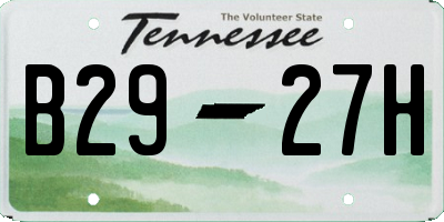 TN license plate B2927H