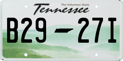 TN license plate B2927I