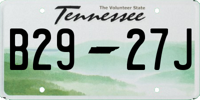 TN license plate B2927J