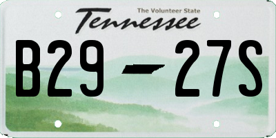 TN license plate B2927S