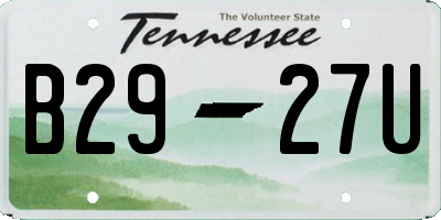 TN license plate B2927U