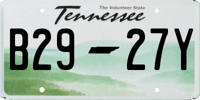 TN license plate B2927Y