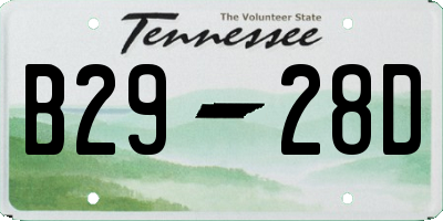 TN license plate B2928D