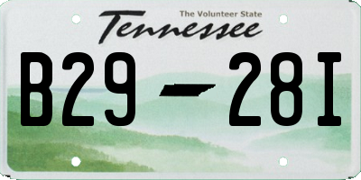 TN license plate B2928I