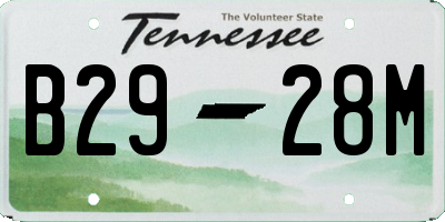 TN license plate B2928M