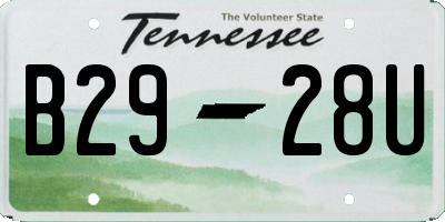 TN license plate B2928U
