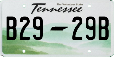 TN license plate B2929B