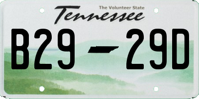 TN license plate B2929D