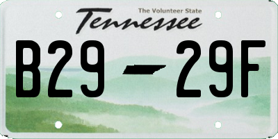 TN license plate B2929F