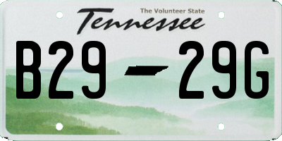 TN license plate B2929G