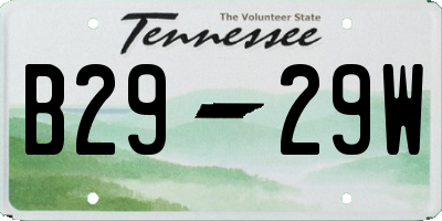 TN license plate B2929W