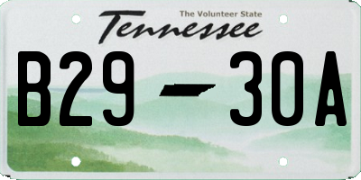 TN license plate B2930A