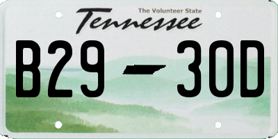 TN license plate B2930D