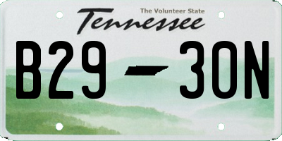TN license plate B2930N
