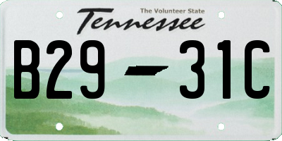 TN license plate B2931C