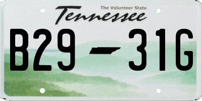 TN license plate B2931G