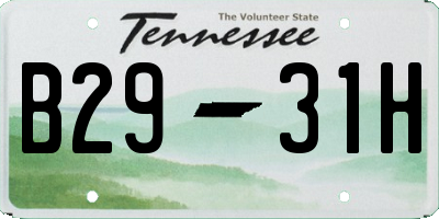 TN license plate B2931H