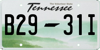 TN license plate B2931I