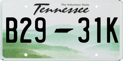 TN license plate B2931K