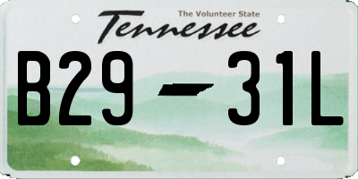 TN license plate B2931L