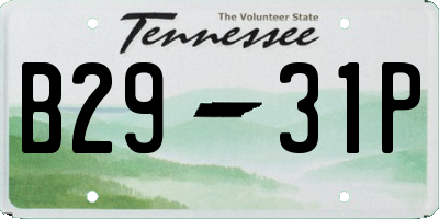 TN license plate B2931P