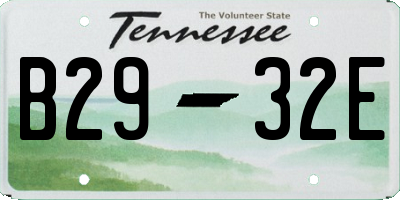 TN license plate B2932E