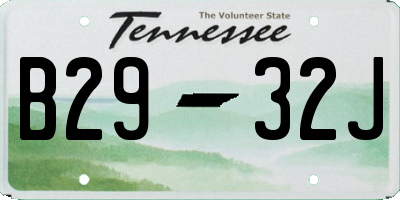 TN license plate B2932J