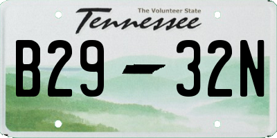 TN license plate B2932N