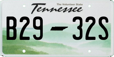 TN license plate B2932S