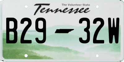 TN license plate B2932W