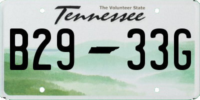 TN license plate B2933G