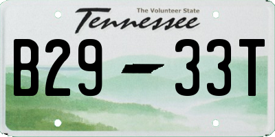 TN license plate B2933T