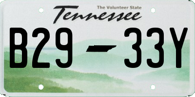 TN license plate B2933Y