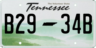 TN license plate B2934B